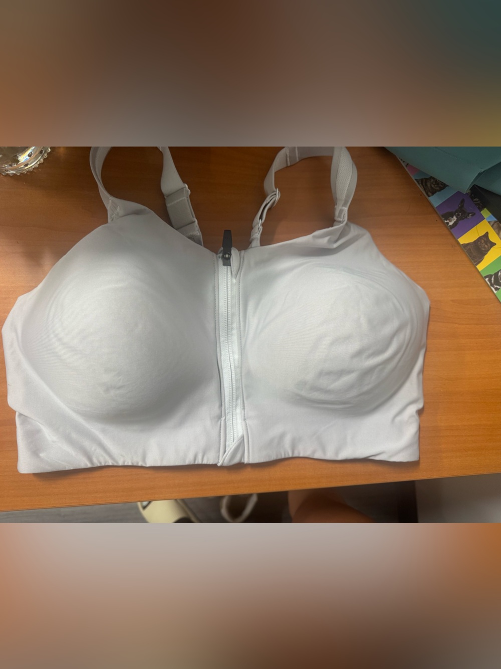 CALIA by Carrie Underwood White Front-Zip Sports Bra